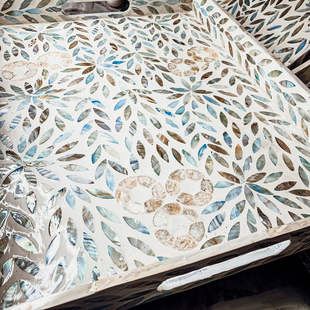 Palawan Flower Mother of Pearl Serving Tray