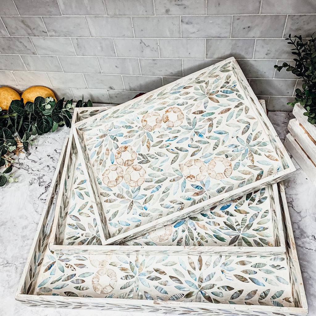Palawan Flower Mother of Pearl Serving Tray