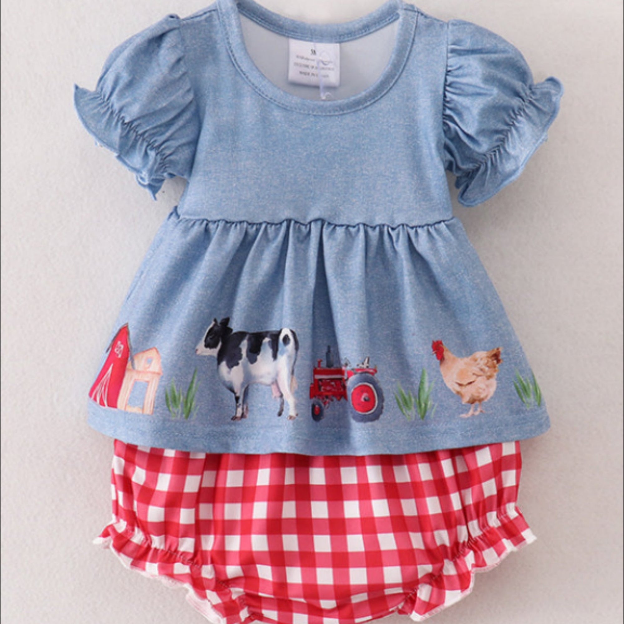 Baby Girls Farm Short Set - Adorable 2-Piece Outfit