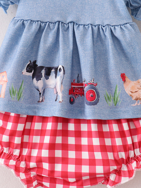 Baby Girls Farm Short Set - Adorable 2-Piece Outfit