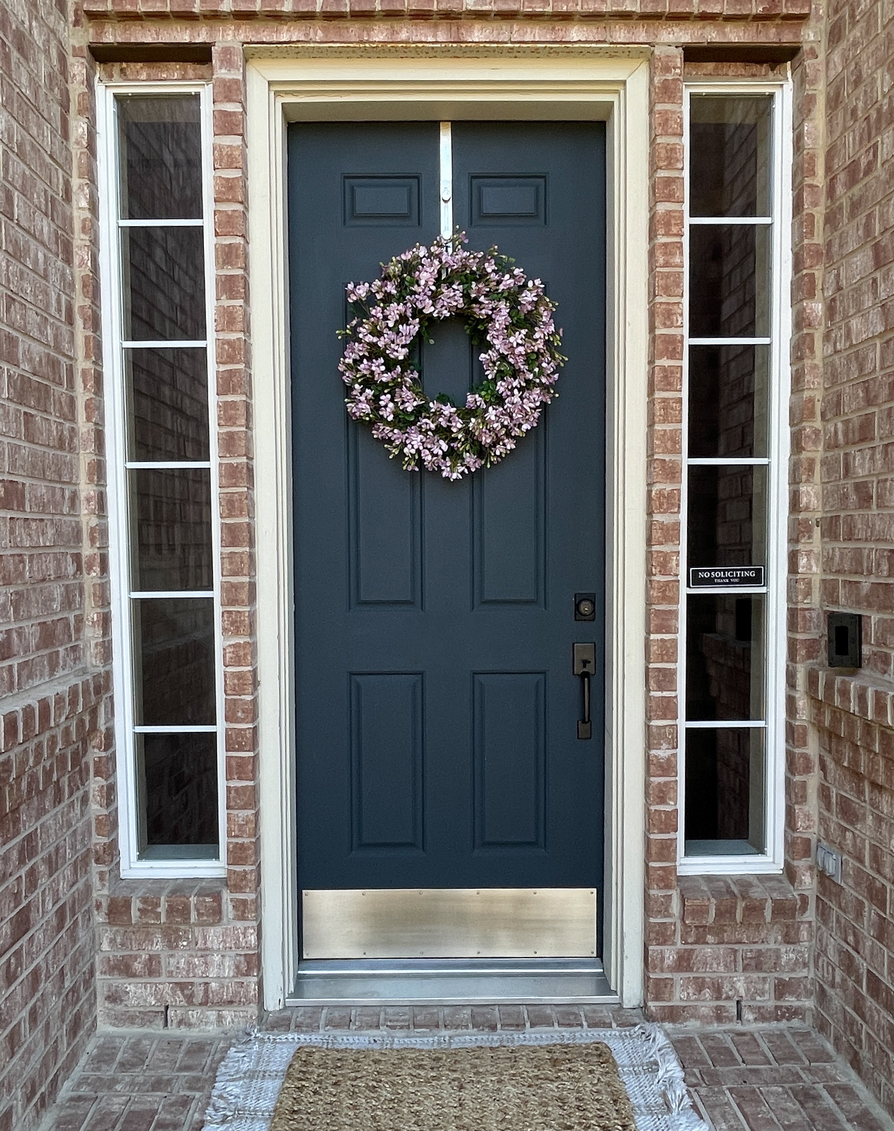Lavender Cherry Blossom Spring Wreath - Handcrafted Floral Door Decor