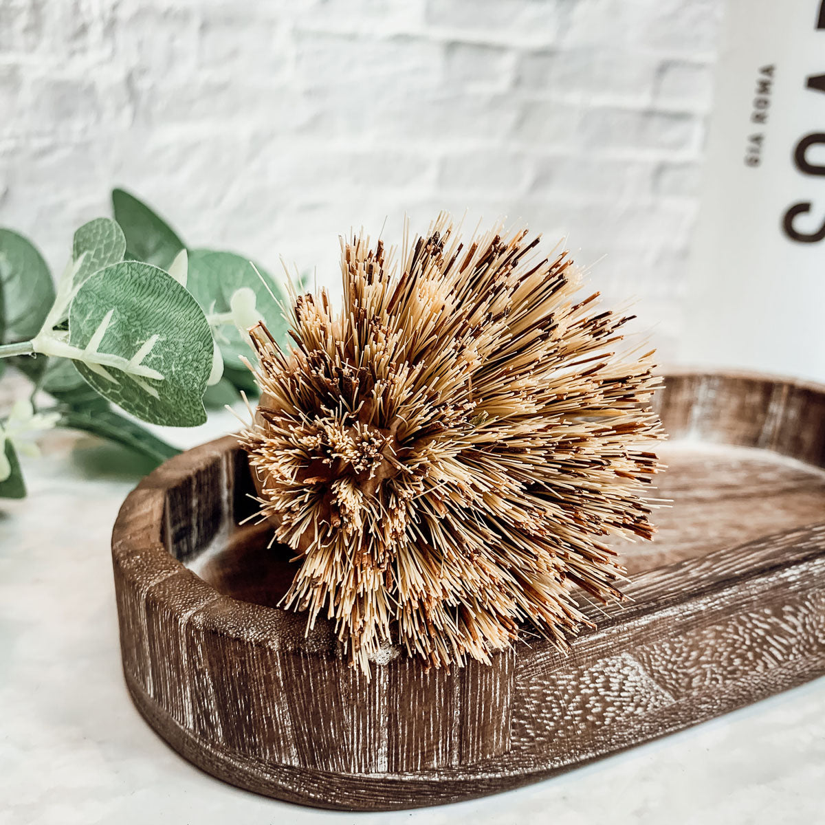 Natural Sisal Cleaning Brush - Beech Wood Kitchen Scrubber