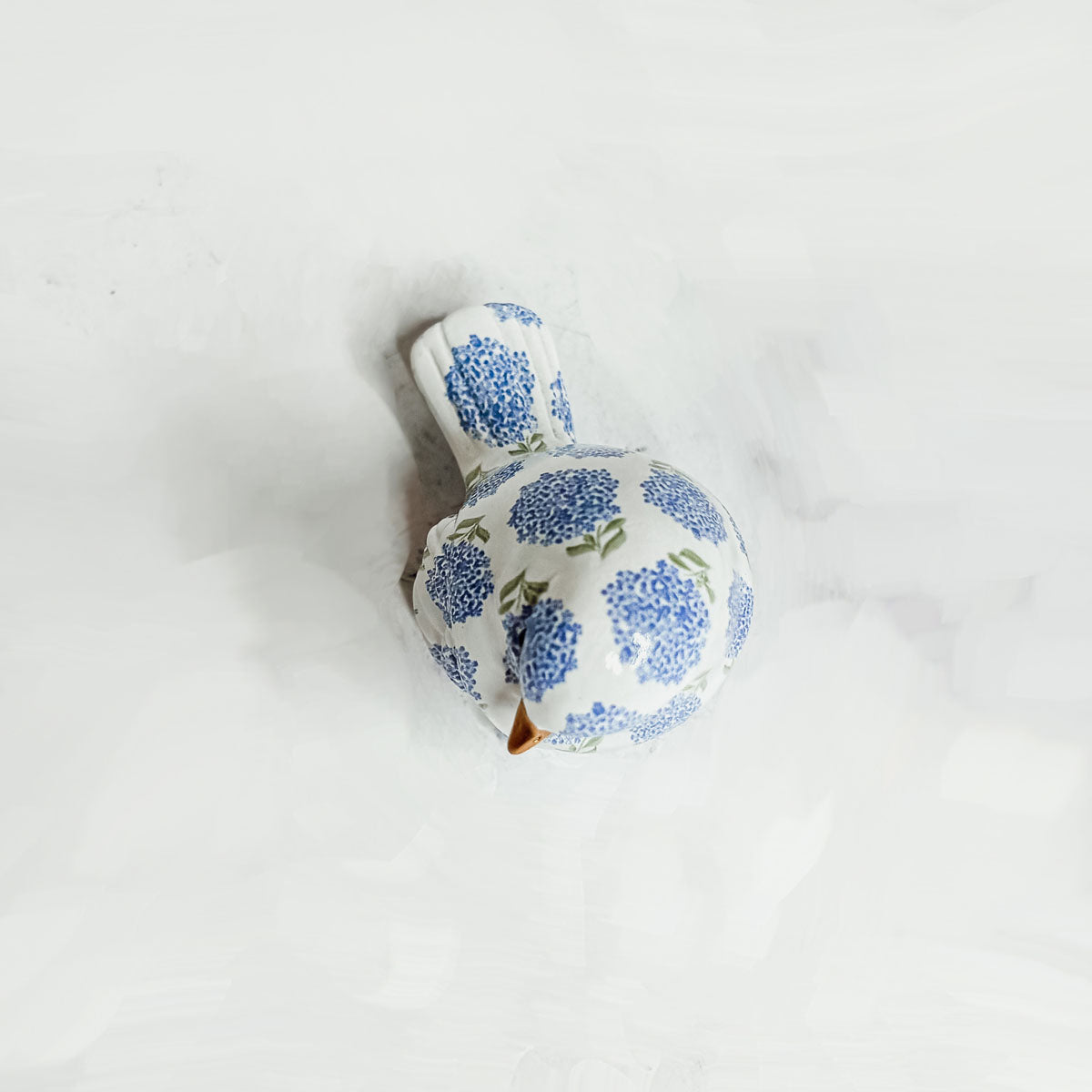 Blue Hydrangea Decorative Bird Figurines