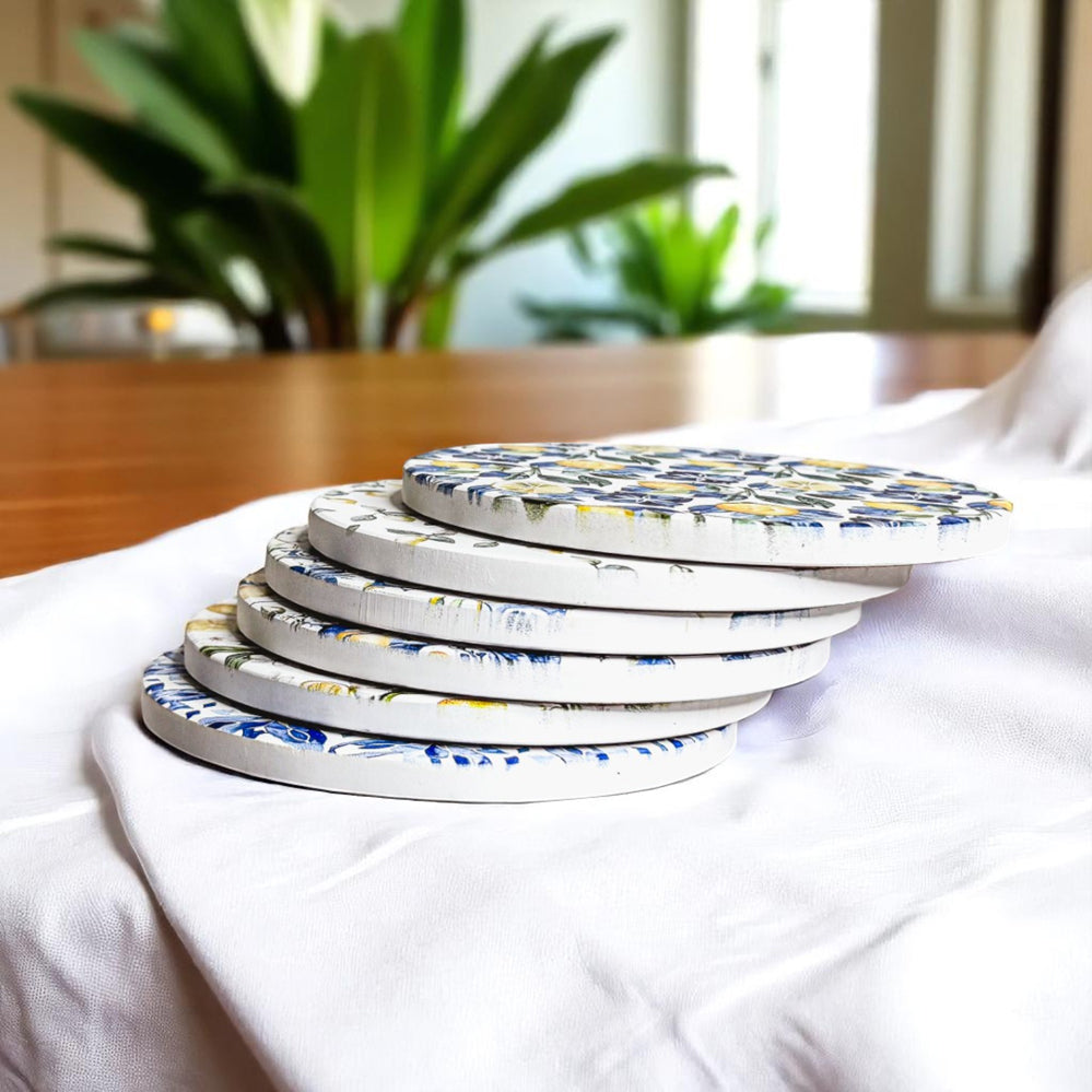 Mediterranean Lemon Ceramic Coaster