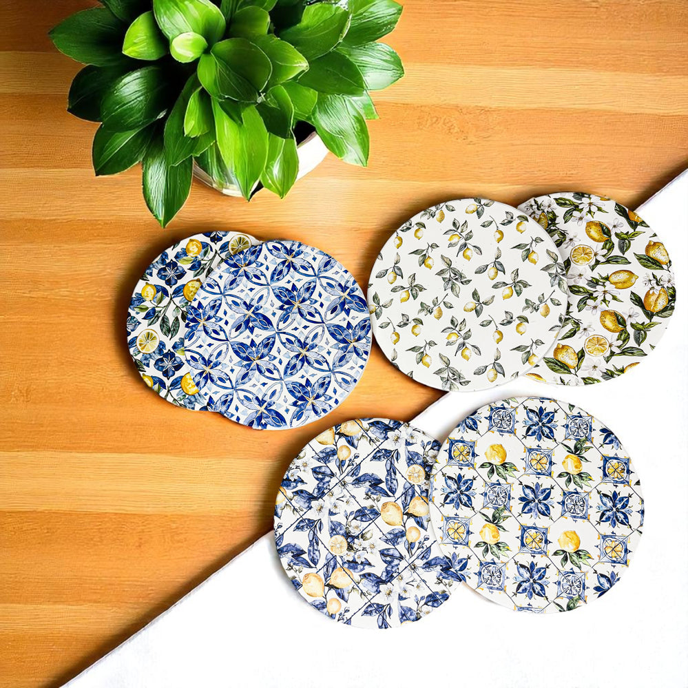 Mediterranean Lemon Ceramic Coaster
