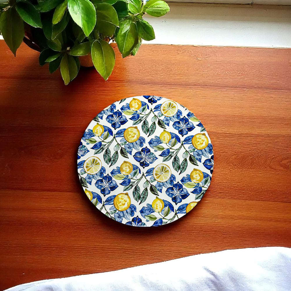 Mediterranean Lemon Ceramic Coaster