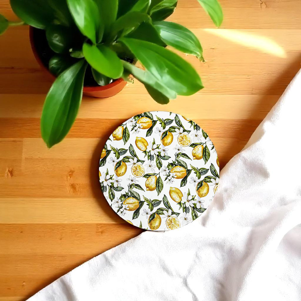 Mediterranean Lemon Ceramic Coaster