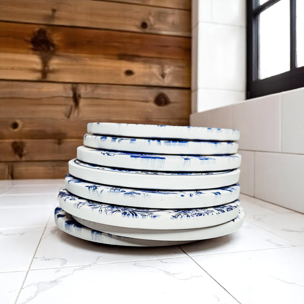 Chinoiserie Ceramic Coasters - Blue & White Designs