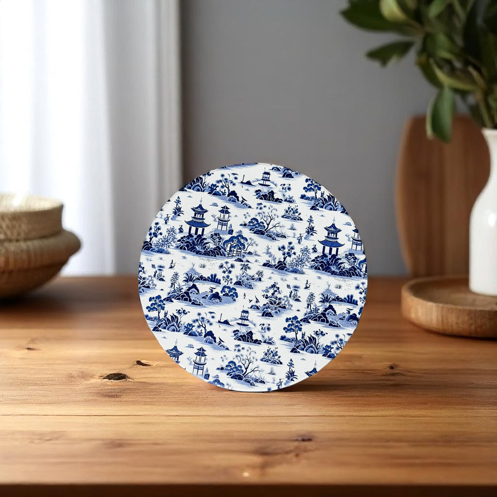 Chinoiserie Ceramic Coasters - Blue & White Designs