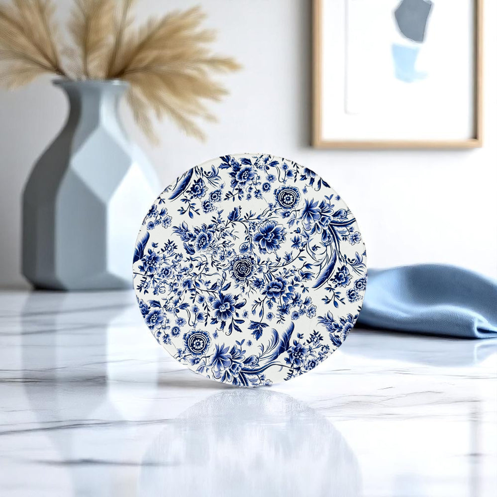 Chinoiserie Ceramic Coasters - Blue & White Designs