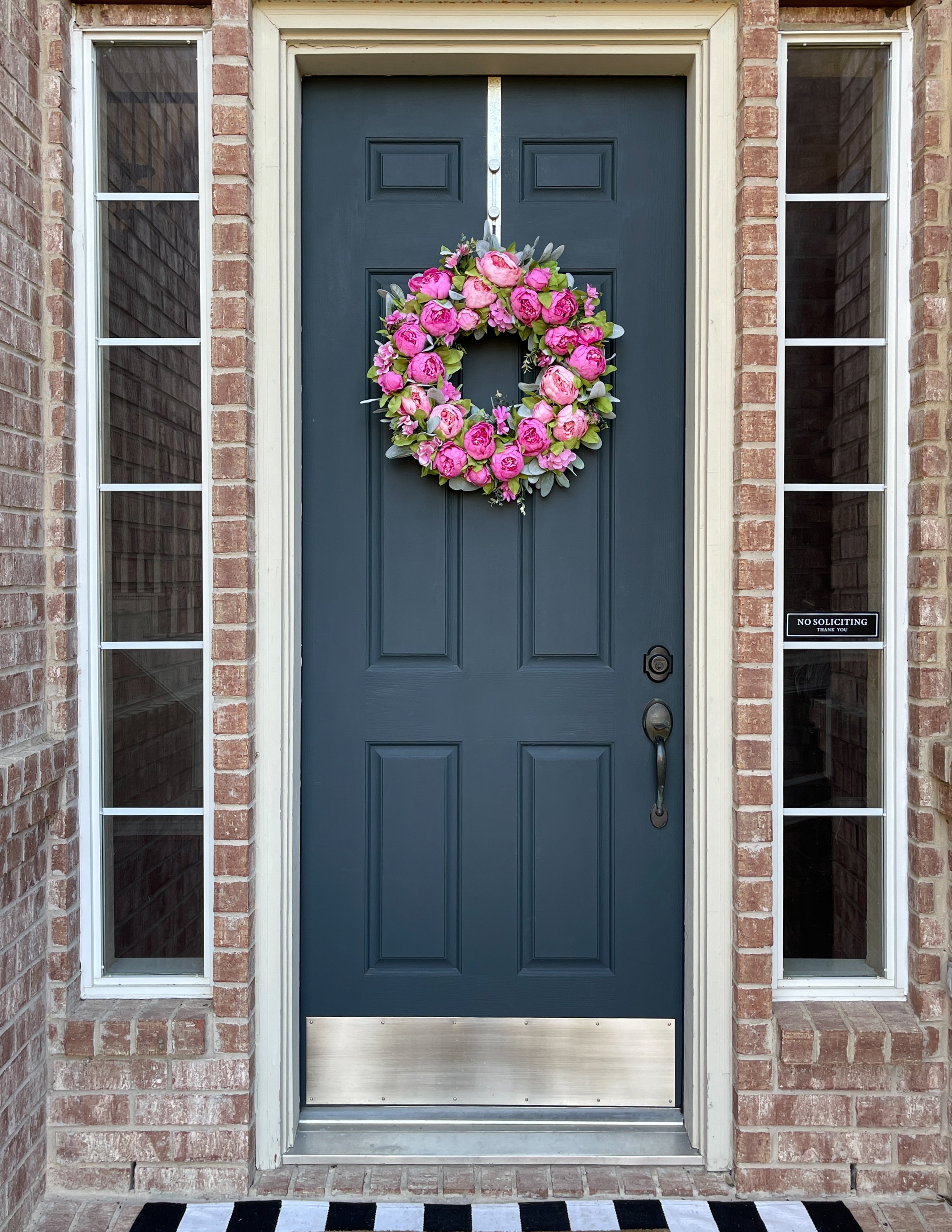 Spring + Summer Pink Peony & Lambs Ear Wreath