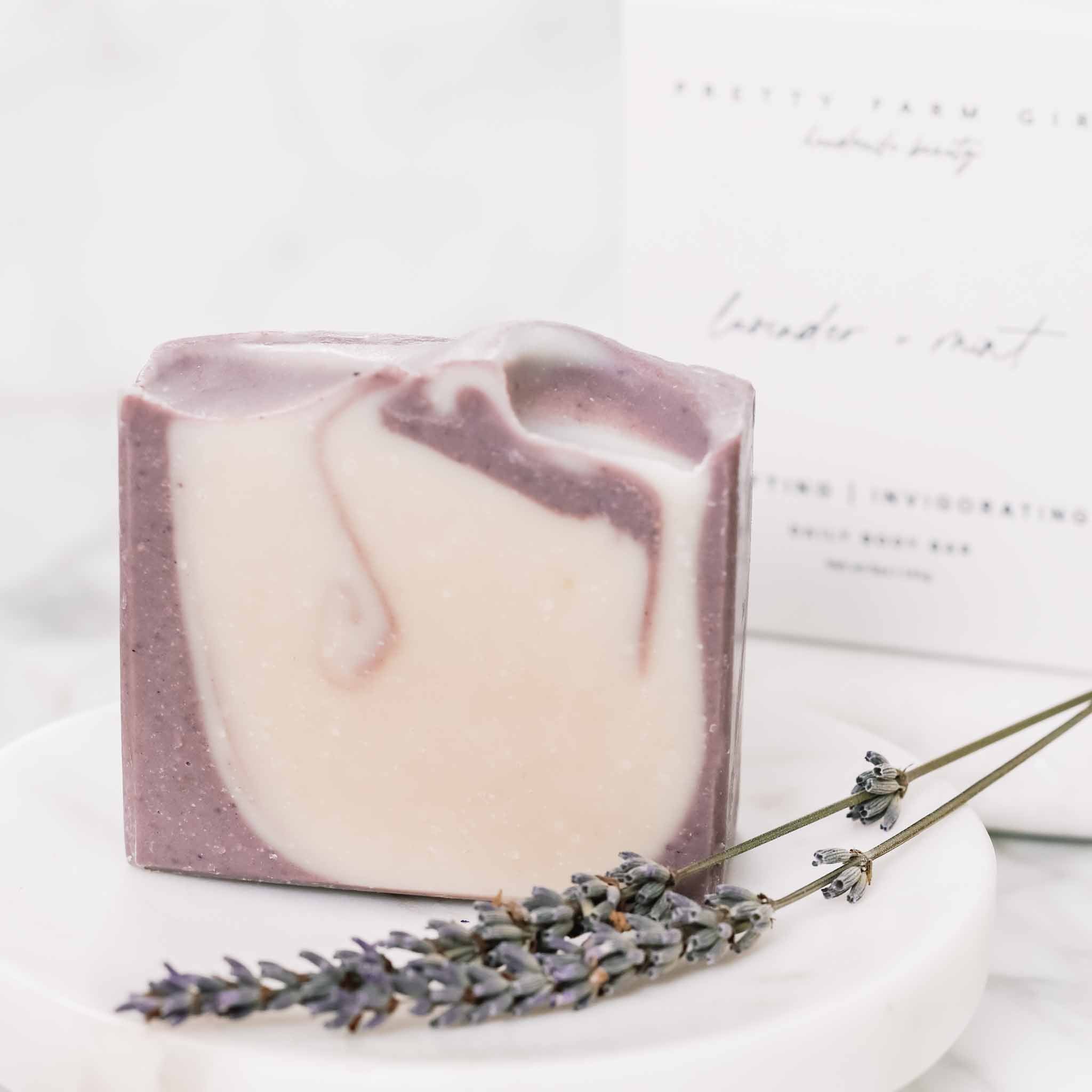 Lavender + Mint Goat Milk & Tallow Soap Bar - Calming & Refreshing Cleanser