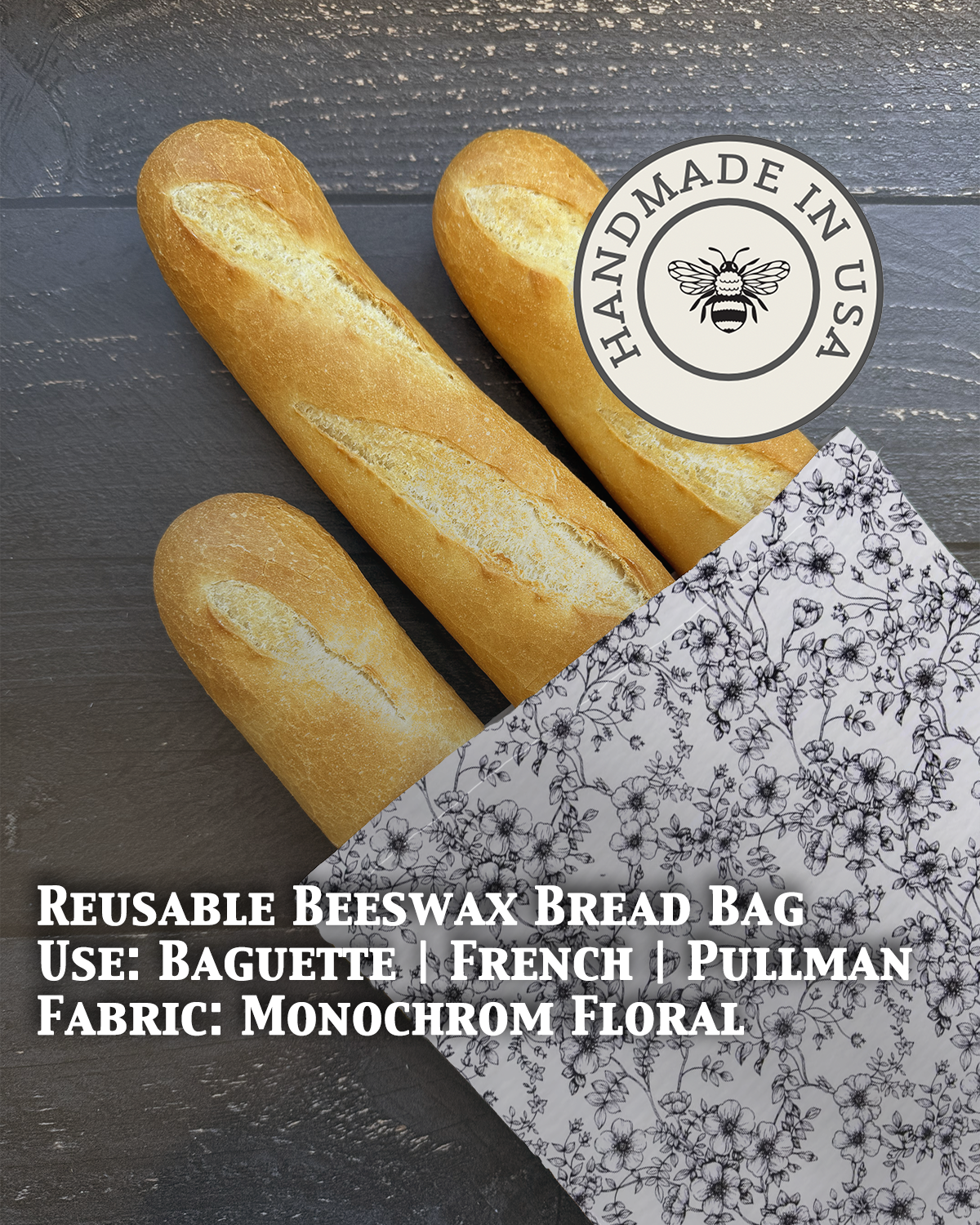 Baguette | Beeswaxed Bag-Multiple Patterns