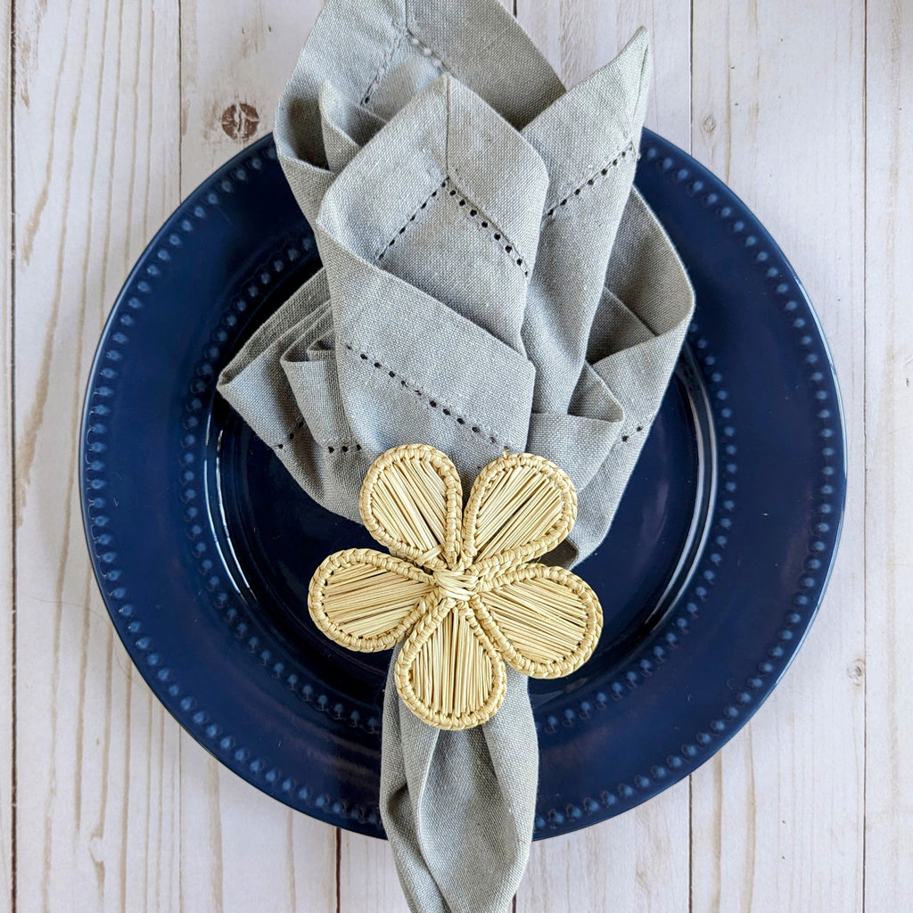 Daisy Handwoven Iraca Napkin Ring