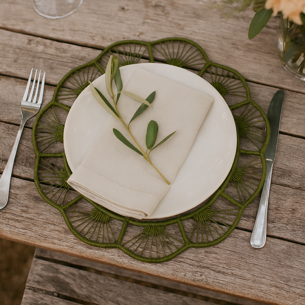 Petal Perfection Handwoven Iraca Placemat