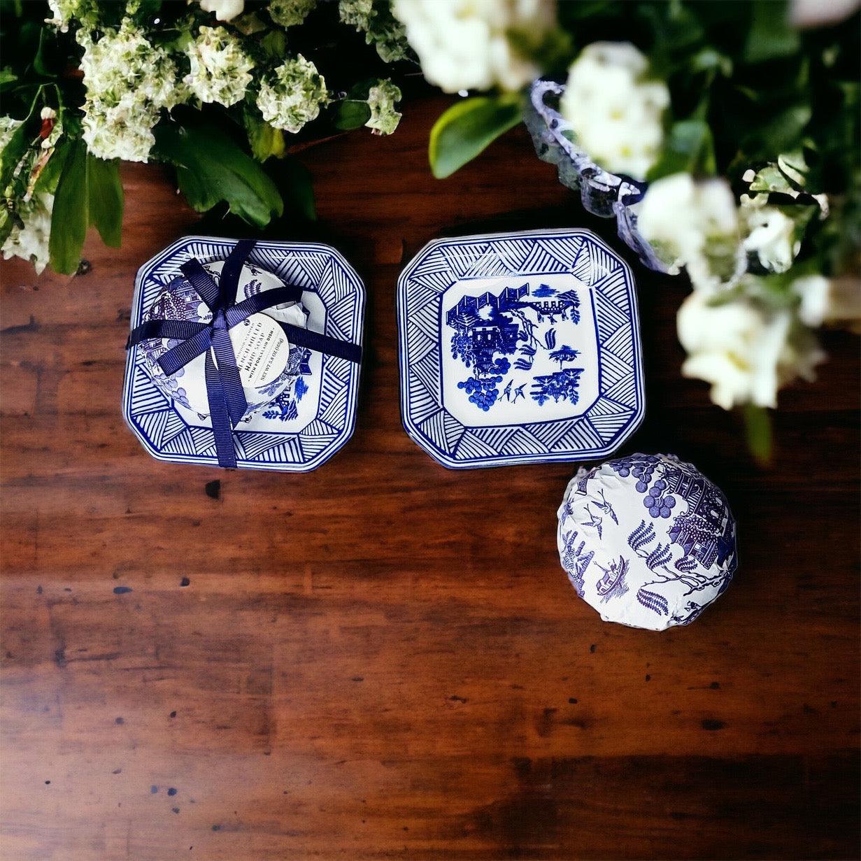 Chinoiserie Blue Willow Soap & Porcelain Dish Set
