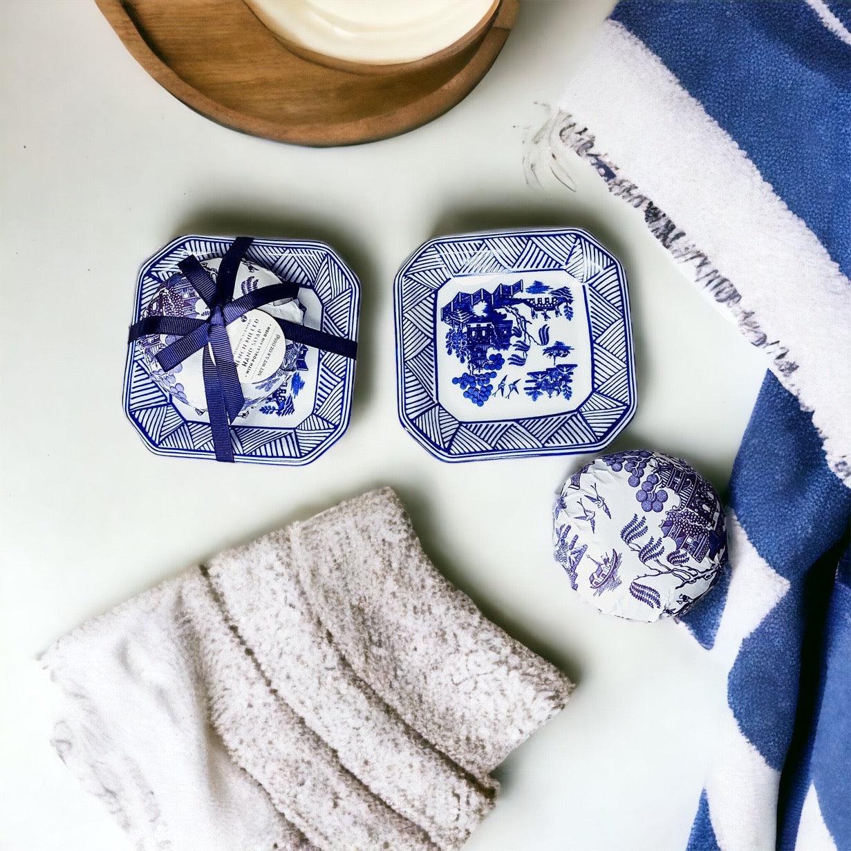 Chinoiserie Blue Willow Soap & Porcelain Dish Set