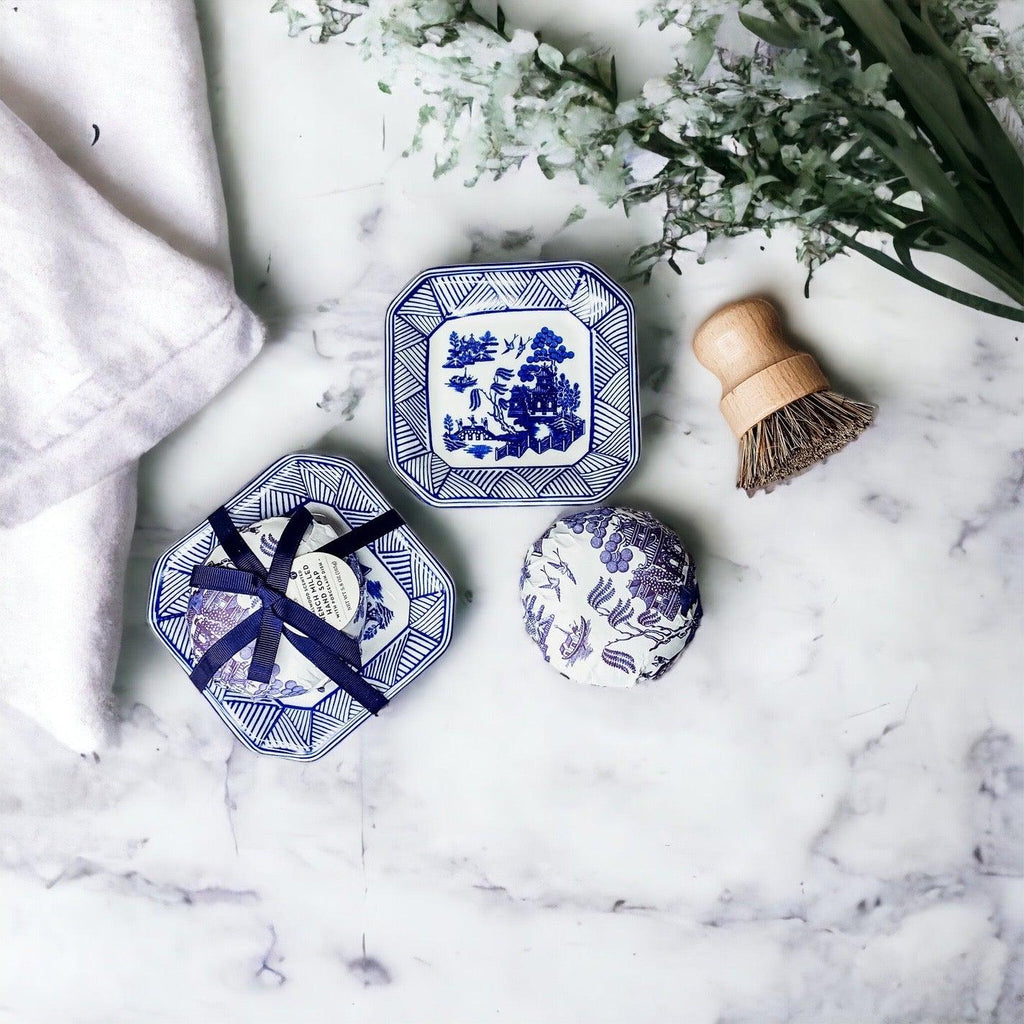 Chinoiserie Blue Willow Soap & Porcelain Dish Set