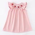Baby Girls Strawberry Embroidered Plaid Smocked Dress - 100% Cotton