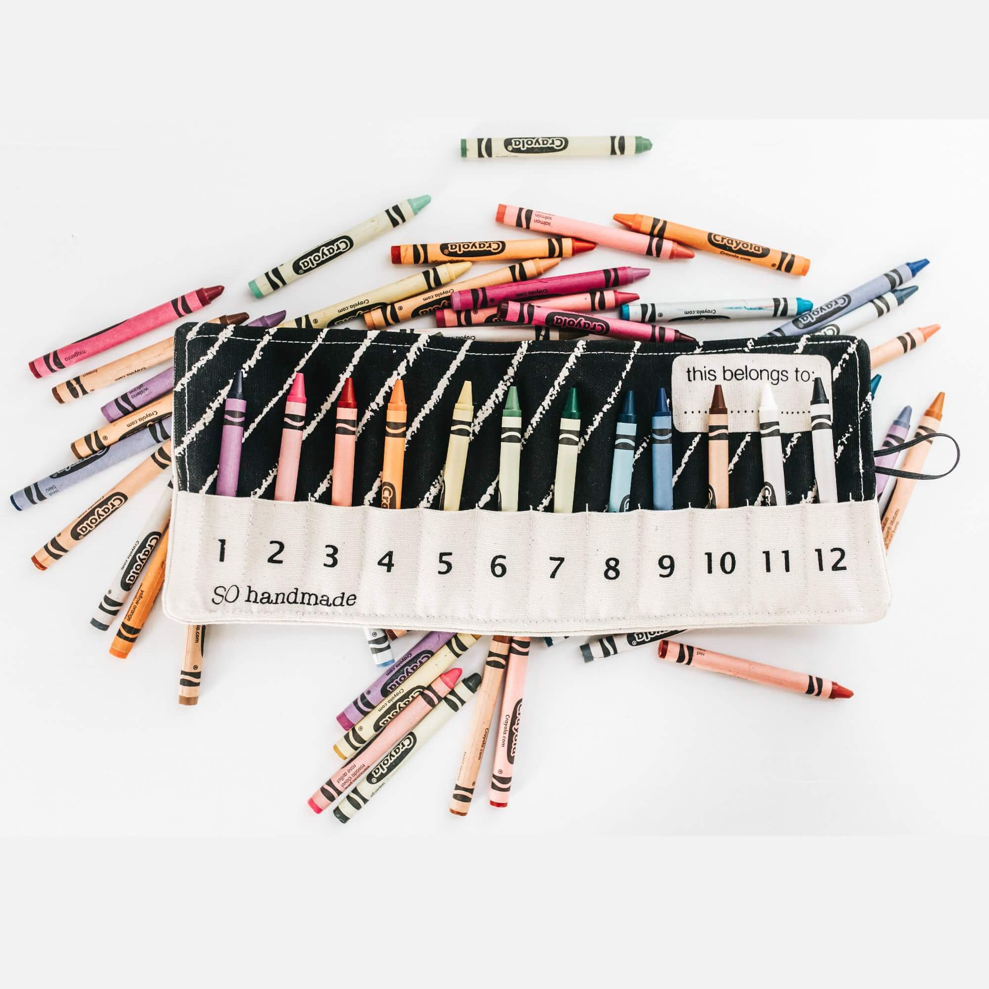 Personalized Crayon Holder Roll - Travel Crayon Case for Kids with 12 Crayons