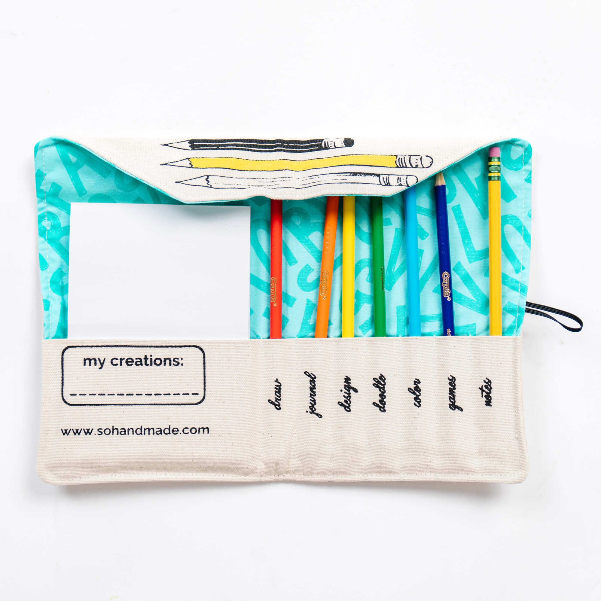 Personalized Travel Pencil Case for Kids - Art Kit with Colored Pencils & Paper