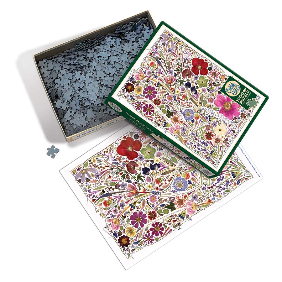 Spring Flower Press 1000 Piece Jigsaw Puzzle - Cobble Hill