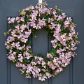 Lavender Cherry Blossom Spring Wreath - Handcrafted Floral Door Decor