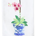 Ginger Jar with Pink Orchid Flour Sack Kitchen Towel