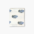 Begum Hand-Block Printed Linen Table Runner - Cornflour Blue