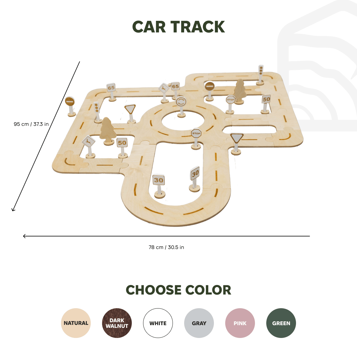 Handcrafted Wooden Car Track Toy for Toddlers