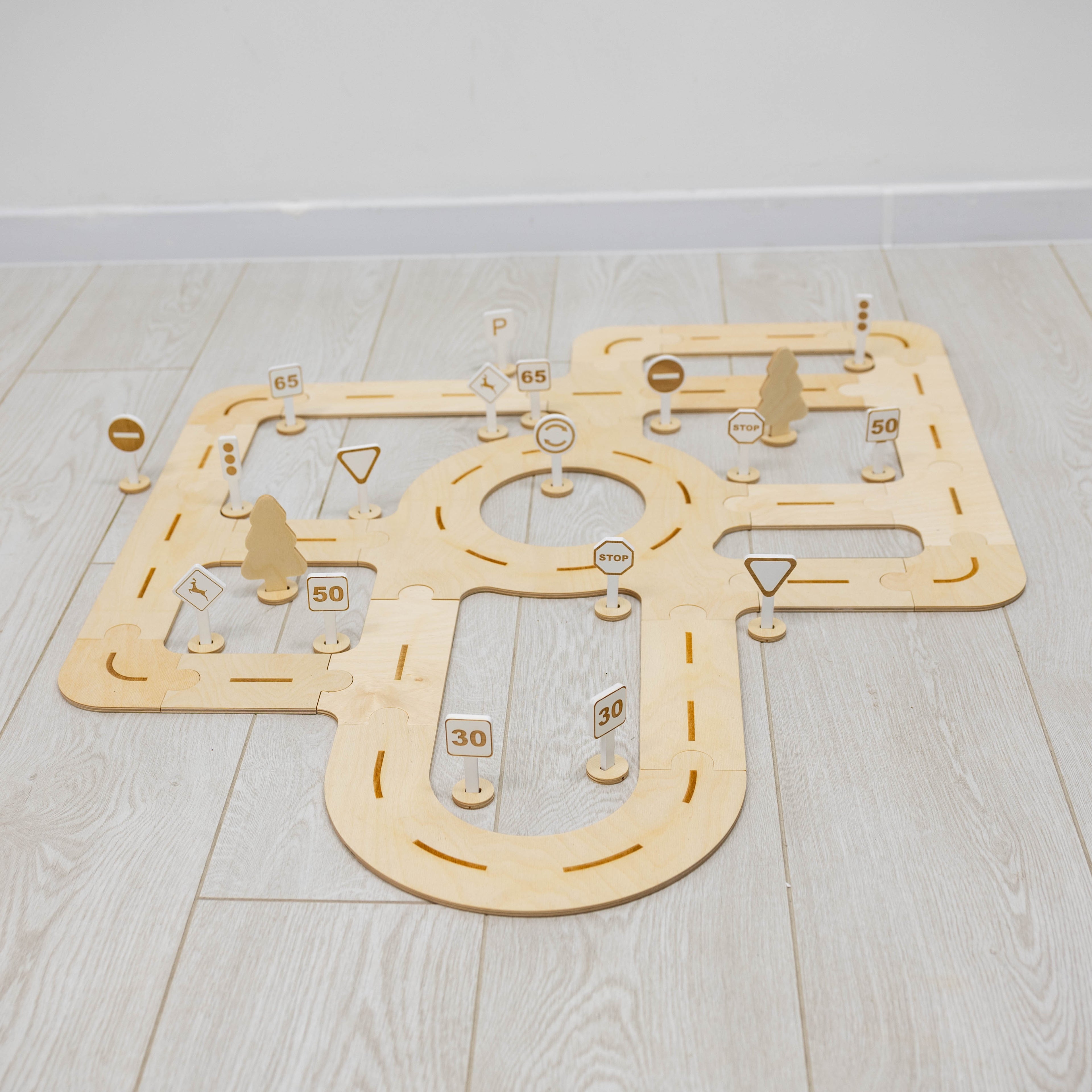 Handcrafted Wooden Car Track Toy for Toddlers