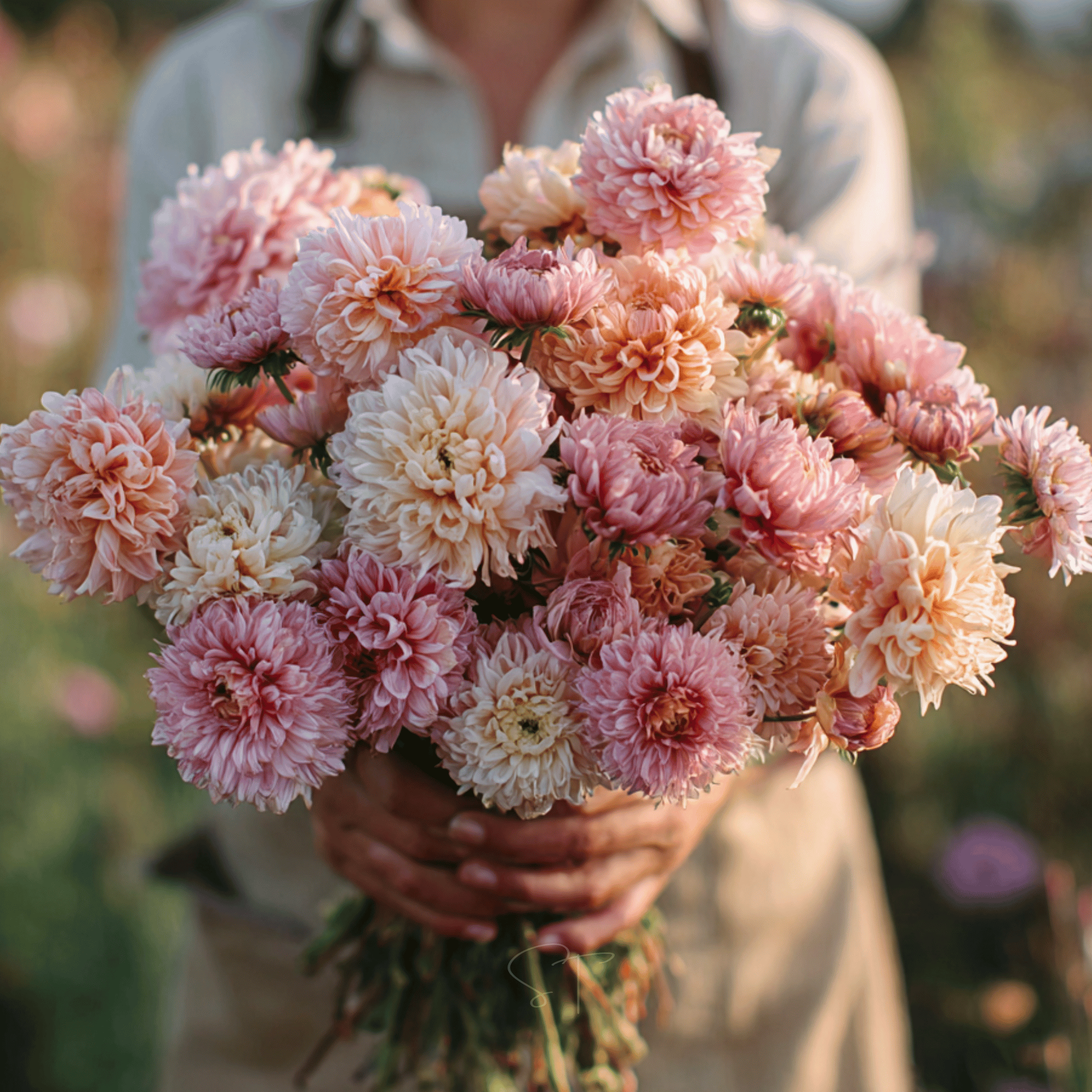 Apricot Paeony Duchess Aster Seeds - 50 Heirloom Seeds