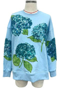 Brianna Cannon Blue Hydrangea Sequin Sweatshirt