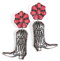 Brianna Cannon "Let's Go Girls" Pink Boot Earrings