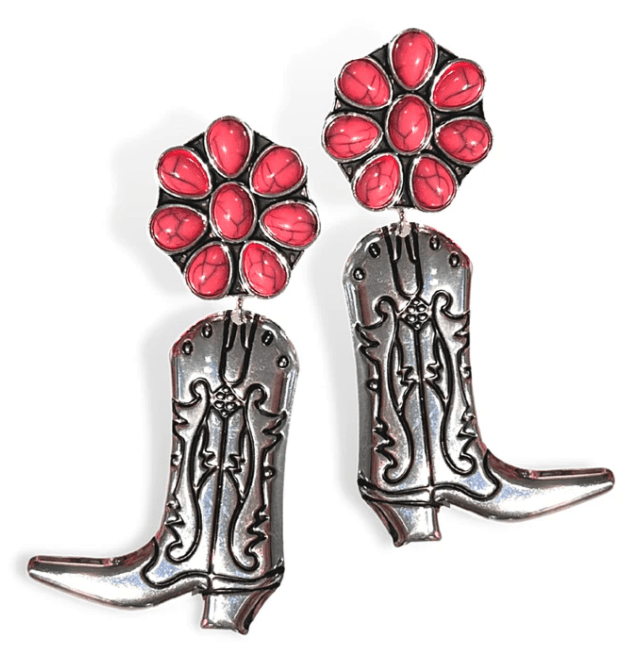 Brianna Cannon "Let's Go Girls" Pink Boot Earrings
