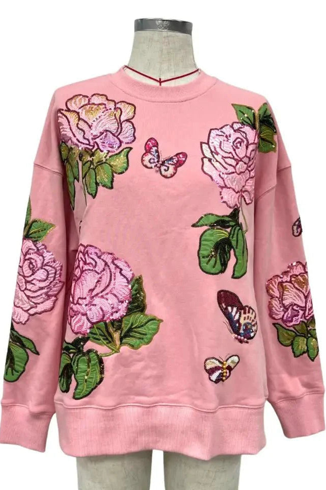 Brianna Cannon Pink Peony Sweatshirt