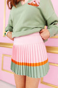 Brianna Cannon Pink & Green Pleated Skirt