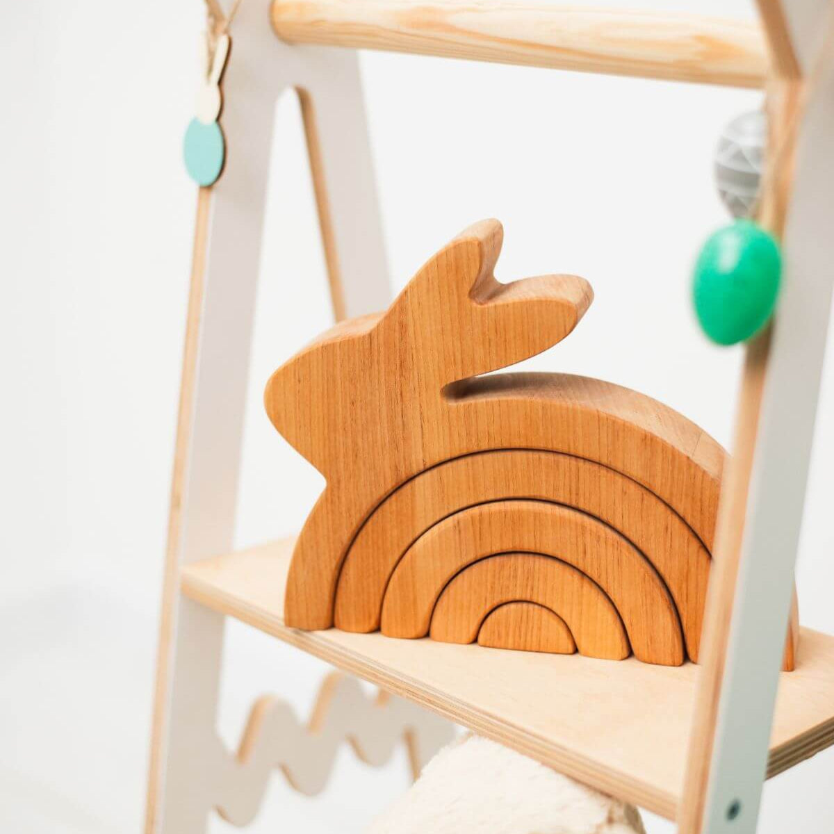 Wooden Easter Egg Stacker Toy - Personalized Montessori Stacking Toy for Toddlers