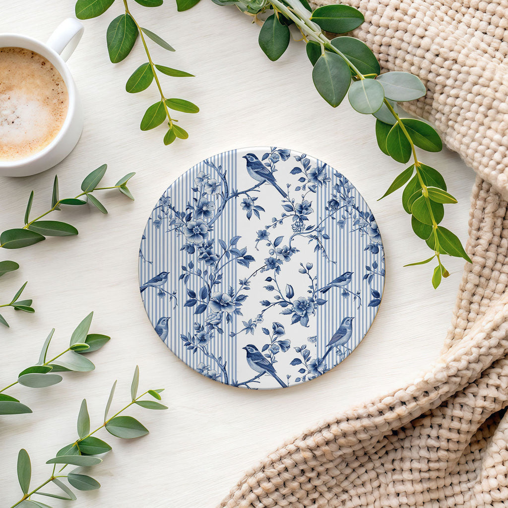 Chinoiserie Ceramic Coasters - Blue & White Designs