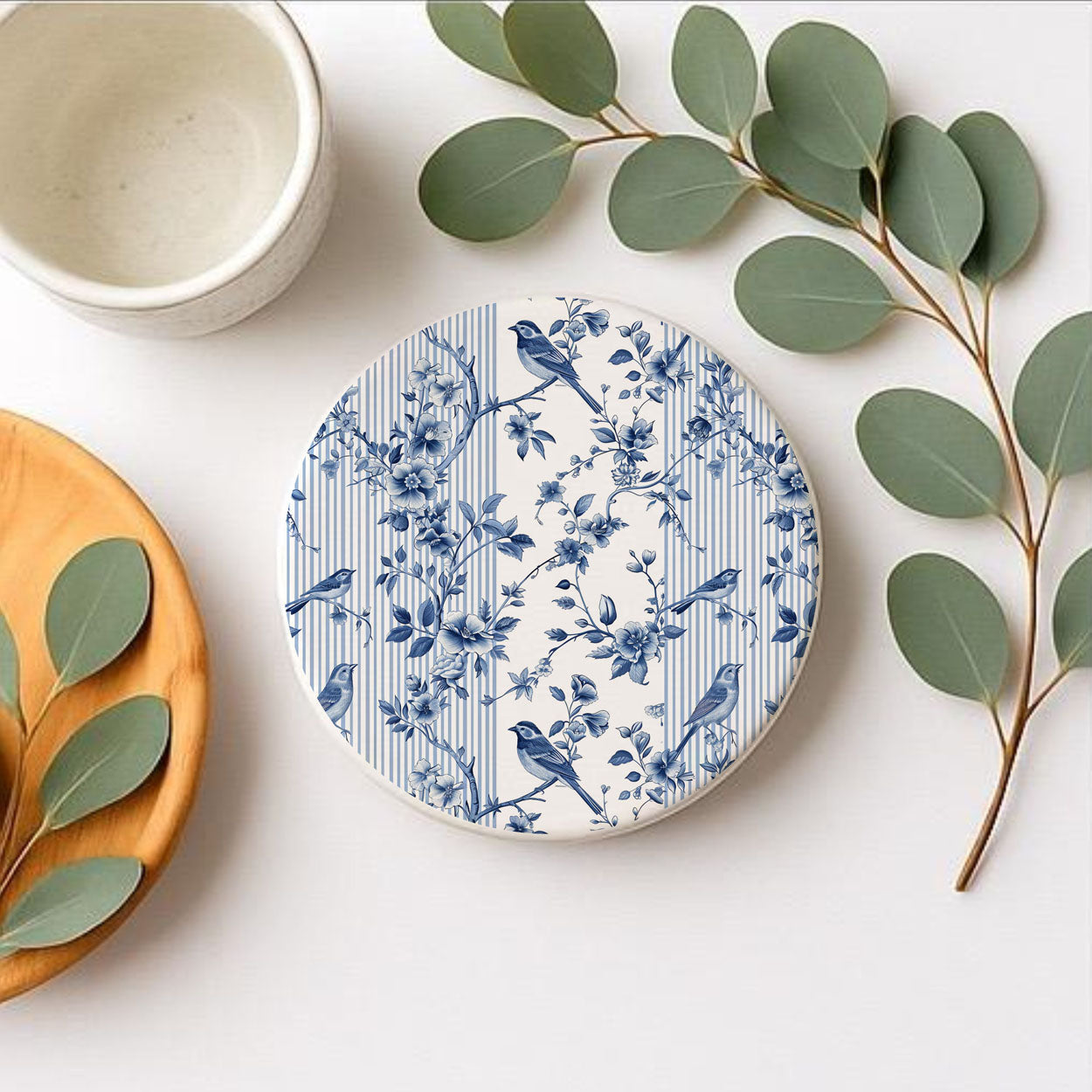 Chinoiserie Ceramic Coasters - Blue & White Designs