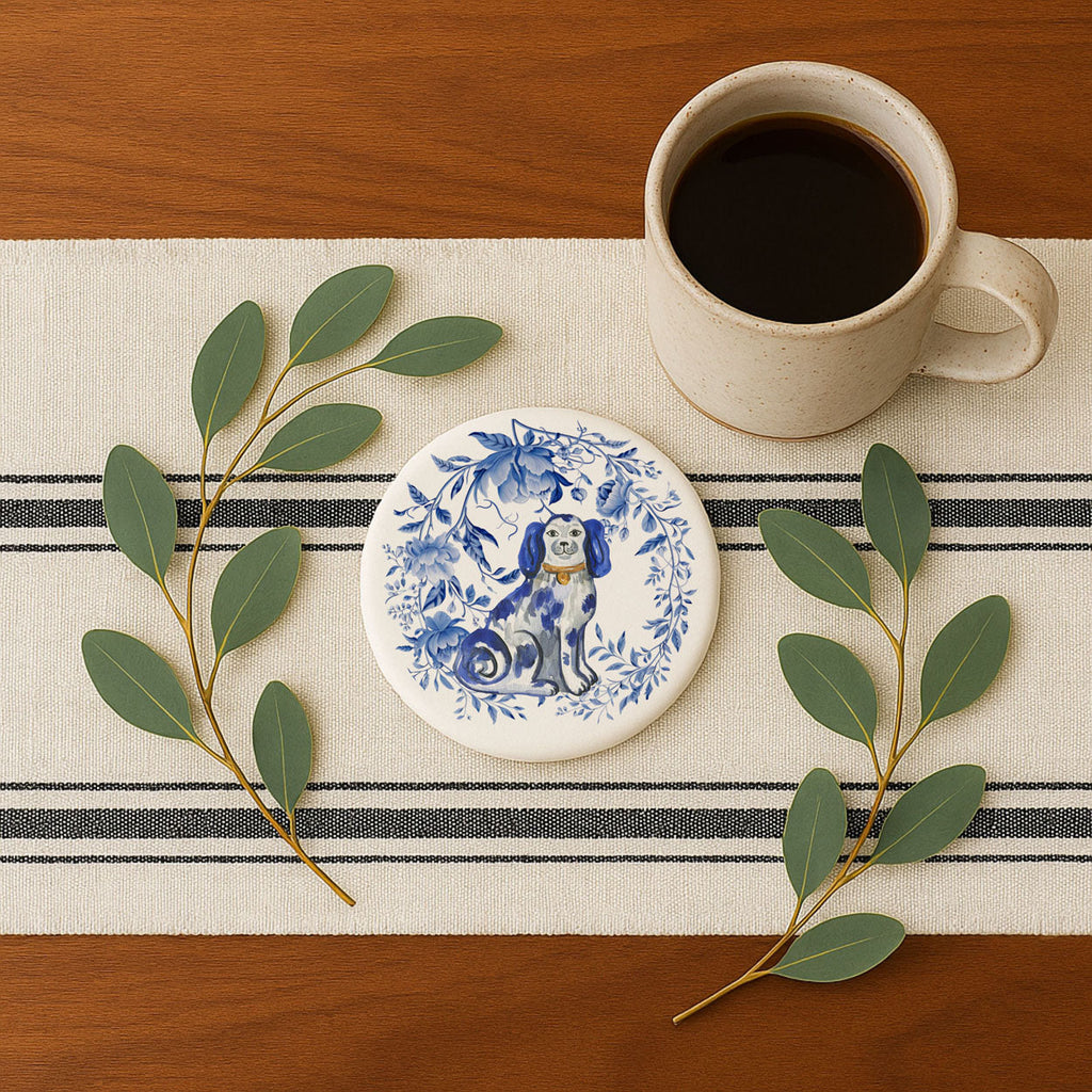 Chinoiserie Ceramic Coasters - Blue & White Designs