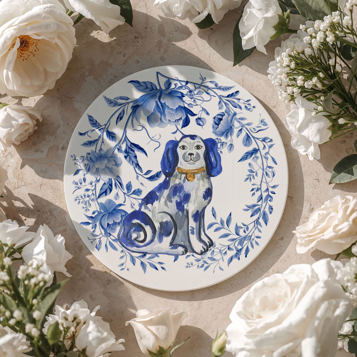 Chinoiserie Ceramic Coasters - Blue & White Designs