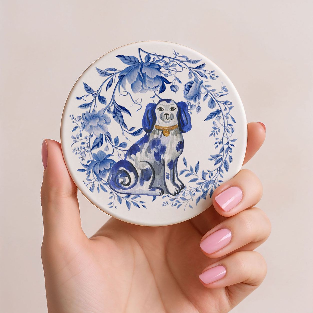 Chinoiserie Ceramic Coasters - Blue & White Designs