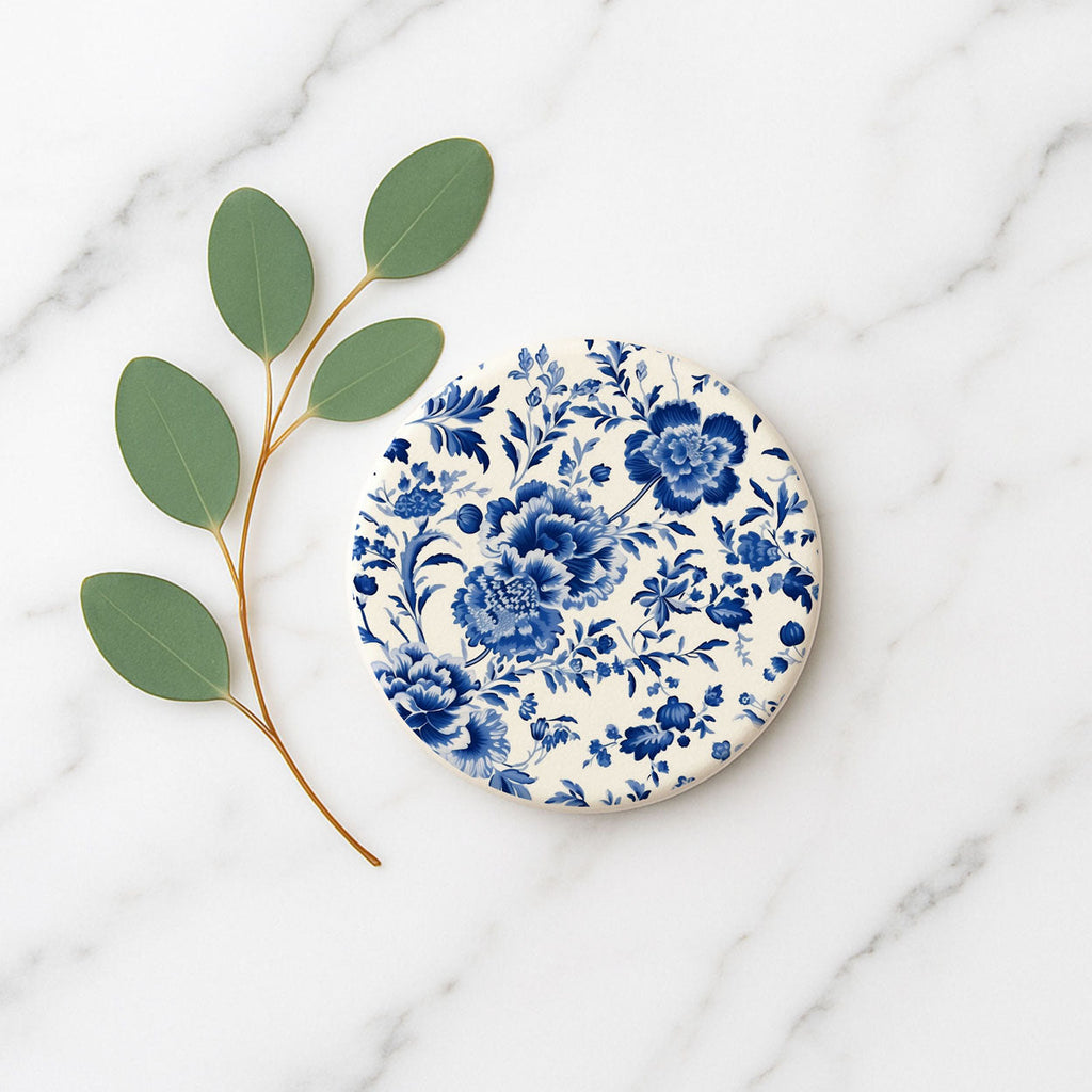 Chinoiserie Ceramic Coasters - Blue & White Designs