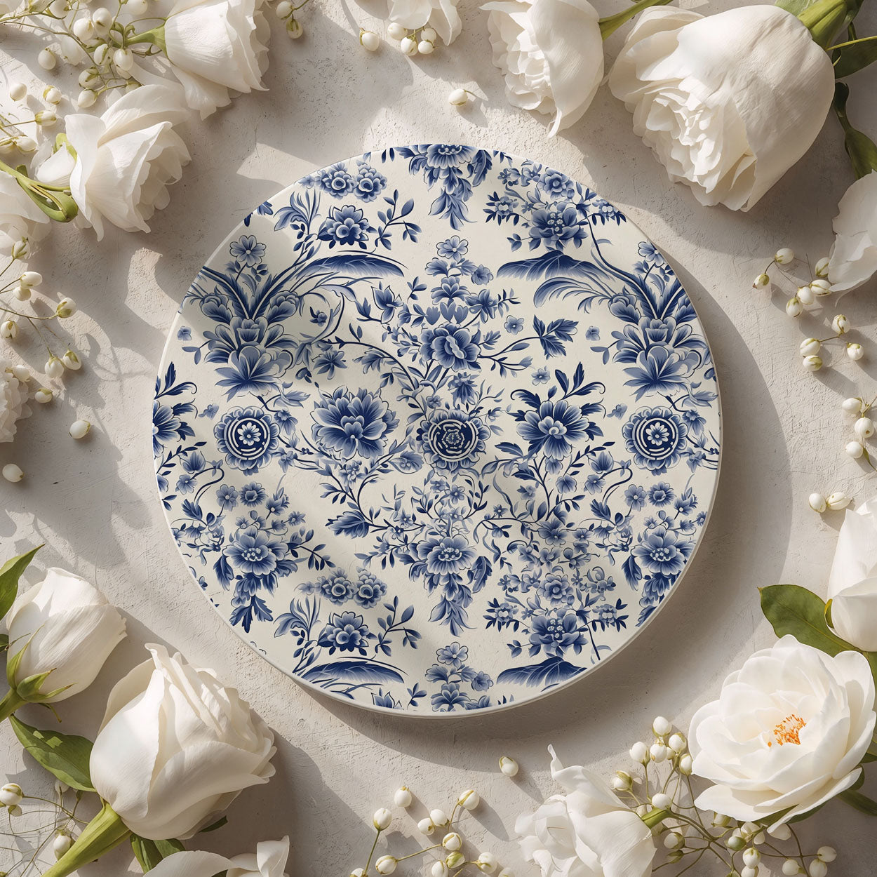 Chinoiserie Ceramic Coasters - Blue & White Designs