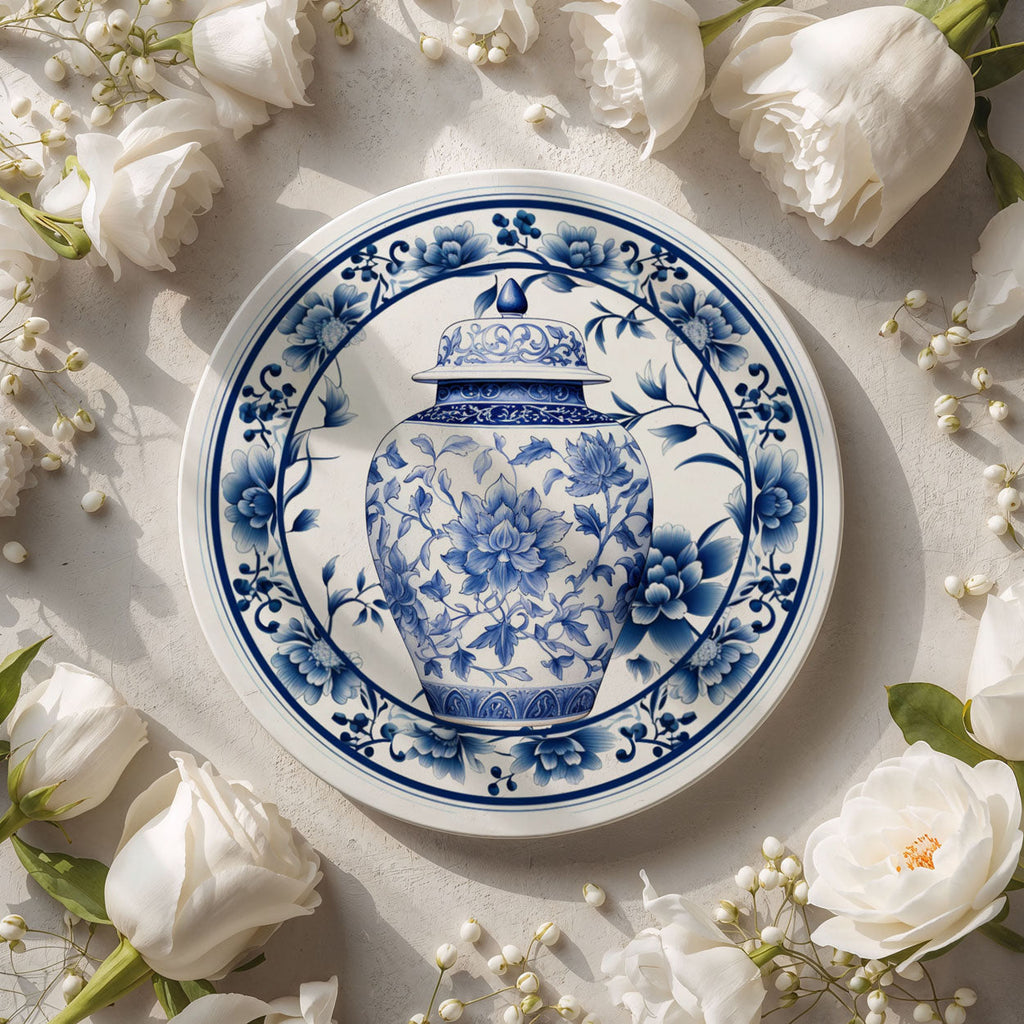 Chinoiserie Ceramic Coasters - Blue & White Designs