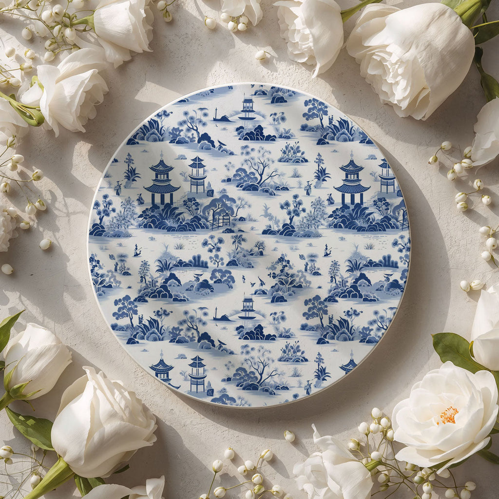 Chinoiserie Ceramic Coasters - Blue & White Designs