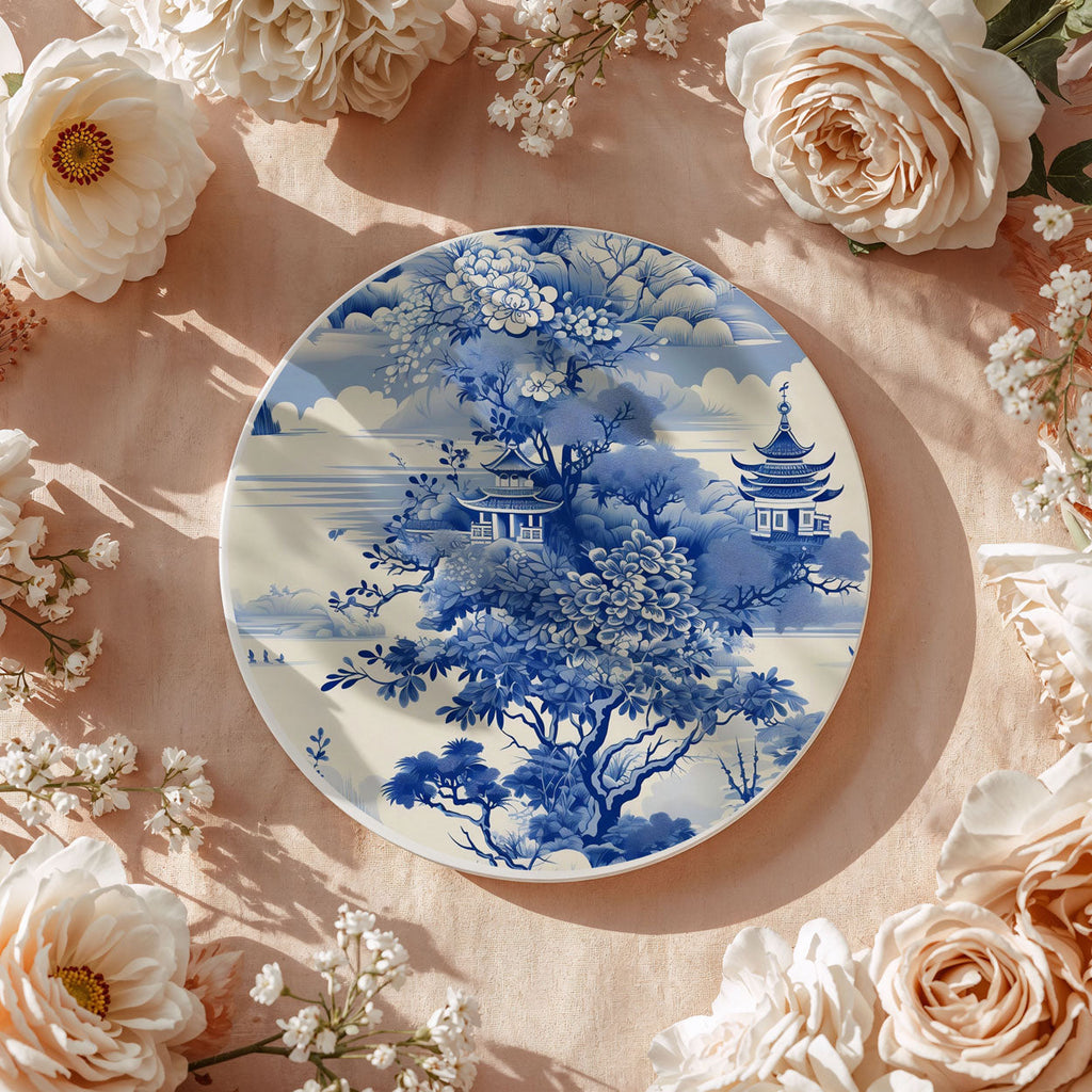 Chinoiserie Ceramic Coasters - Blue & White Designs