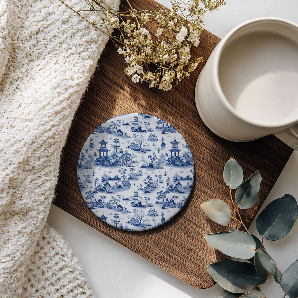 Chinoiserie Ceramic Coasters - Blue & White Designs