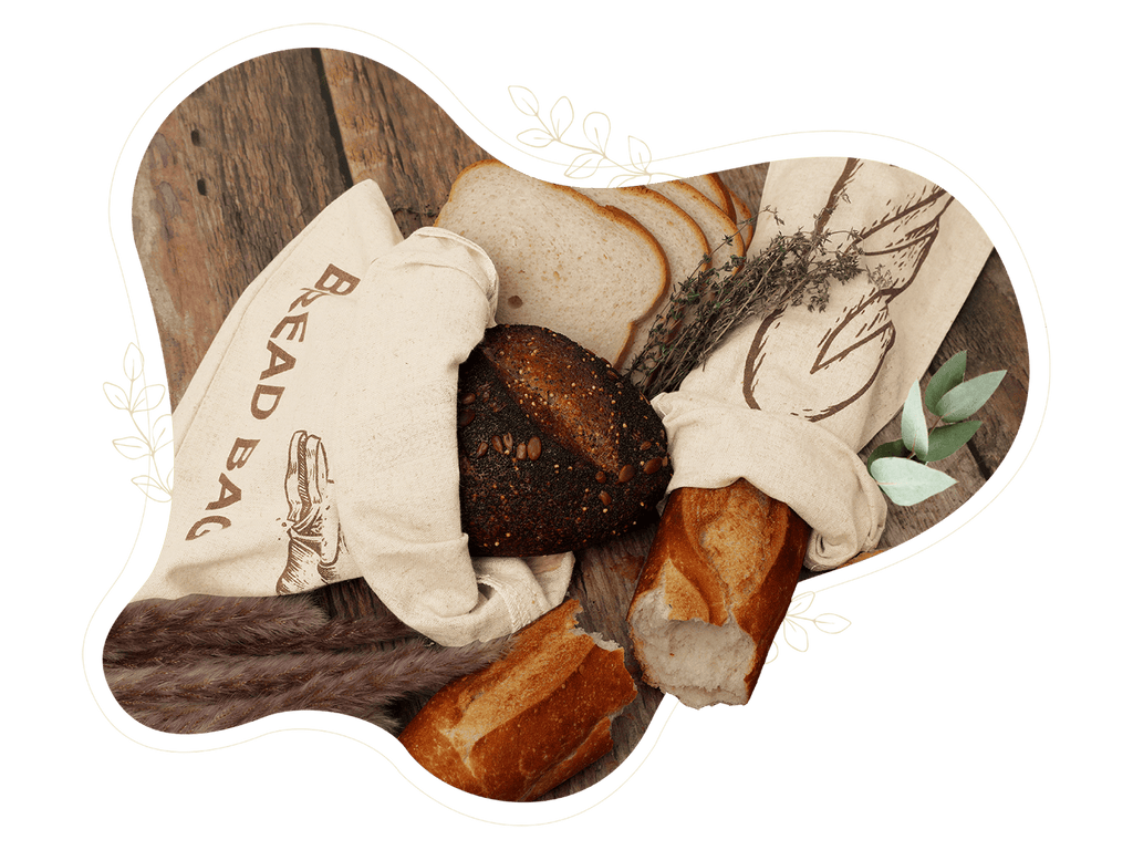 Linen Bread Bags - Reusable Storage for Homemade Bread